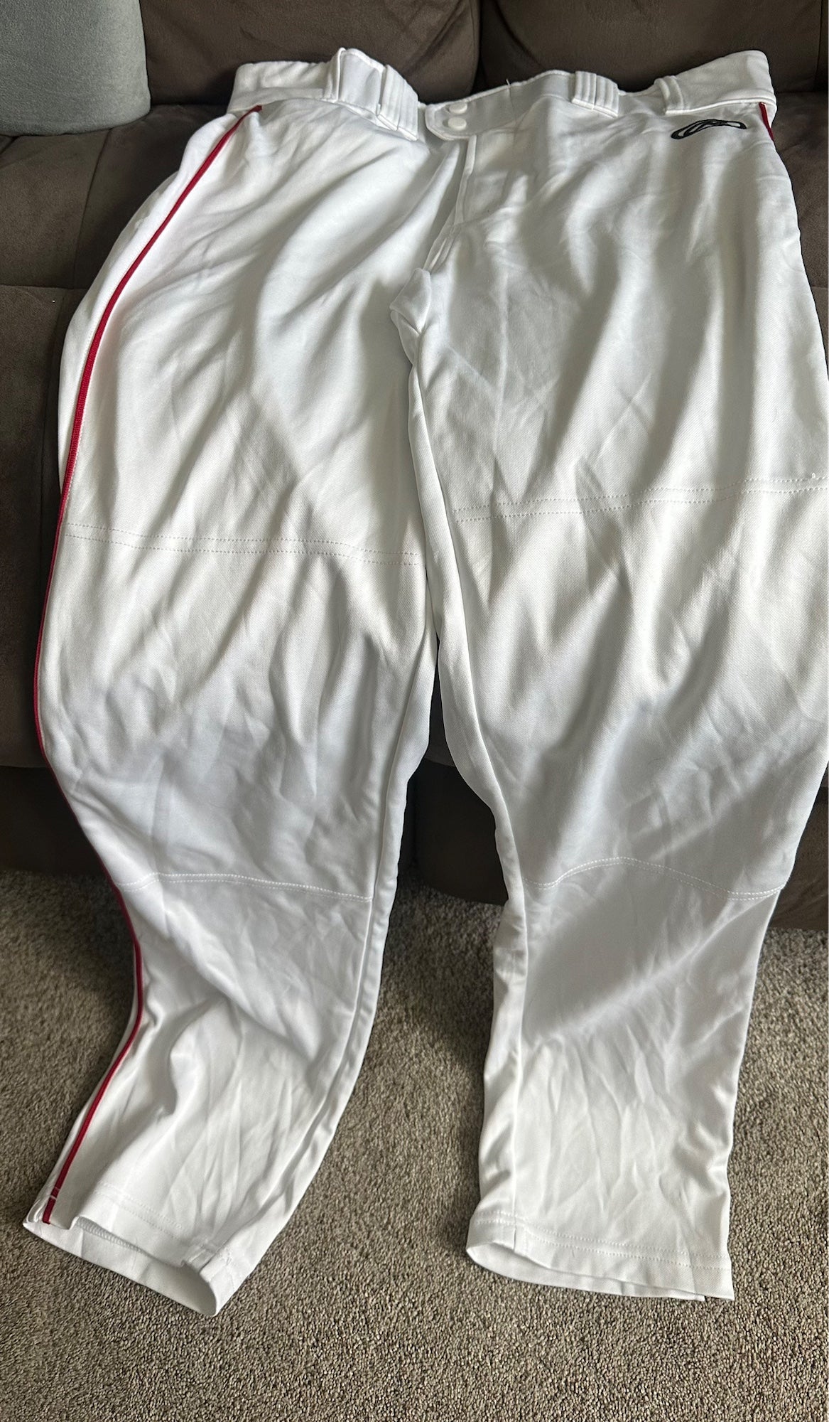 New RAWLINGS SEMI RELAXED FIT BASEBALL PANTS LG WH Baseball & Softball  Bottoms