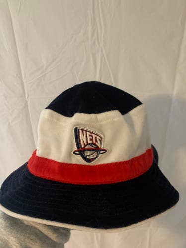 Nets Fuzzy Bucket Hat Red White Blue