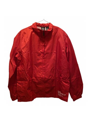 DKNY Small 100%Nylon Red Windbreaker Rain Coat Jacket
