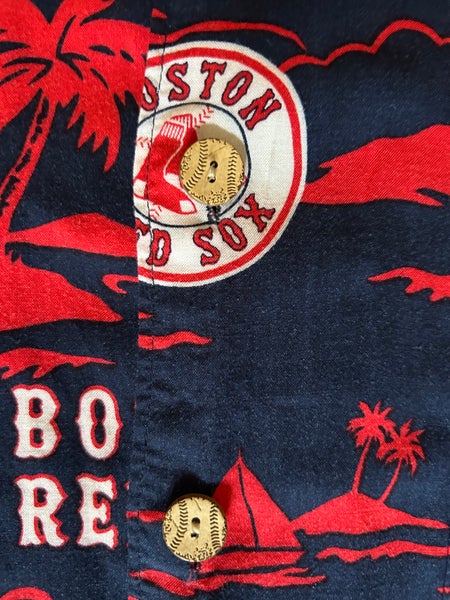 Boston Red Sox Reyn Spooner Vintage Short Sleeve Button-Up Shirt - Navy/Red