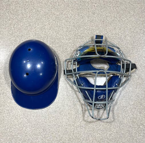 Adult Force3 Pro Gear Traditional Defender Mask and All-Star Skull Cap Royal Blue Catcher’s Headgear