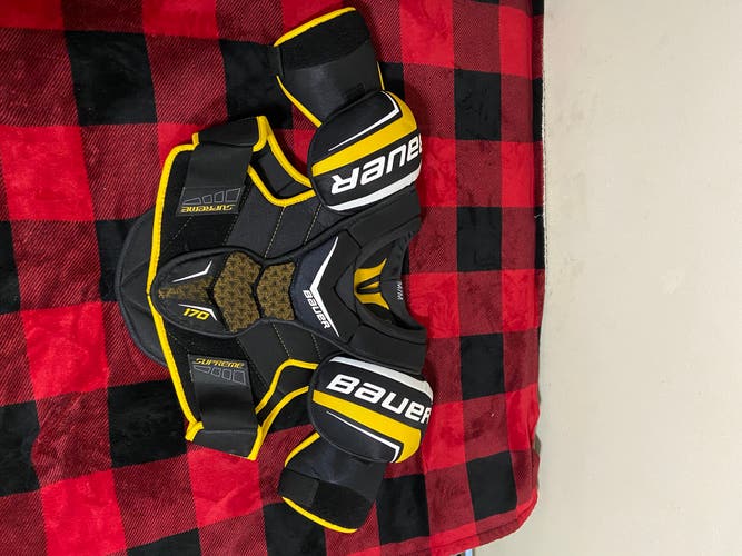 Used Senior Medium Bauer Supreme 170 Shoulder Pads In Excellent Condition.