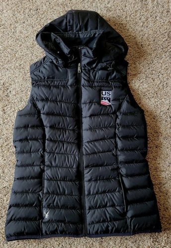 Spyder US Ski Team USST Puffer Vest Black Women's Large EXCELLENT Condition