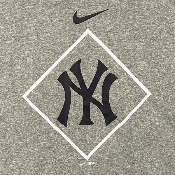 NIKE Mens T Shirt Size 2XL Grey Dri-FIT MLB NY Yankees Diamond Logo Short  Sleeve