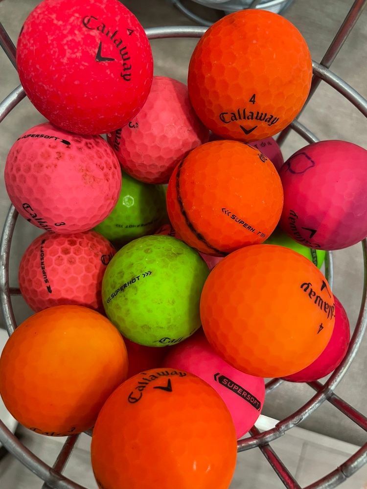 50 Callaway Superhot Supersoft superfast Matte AA Assorted Colors Golf Balls Shag