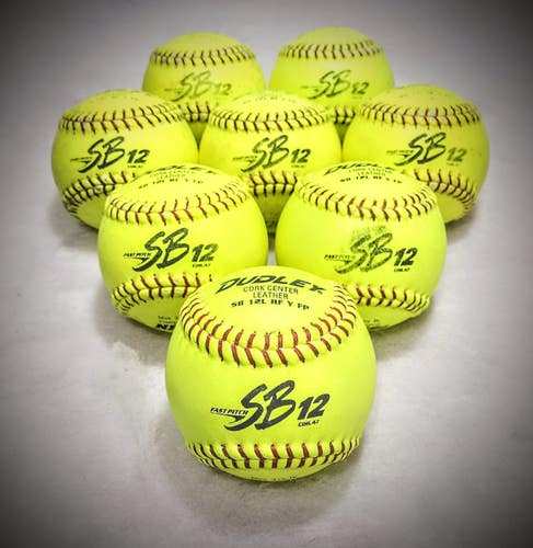(8) 12" DUDLEY SB 12L[ShippedFastToday]Leather Softballs .47/375  NFHS