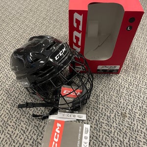 CCM Large Black Tacks 310 helmet combo