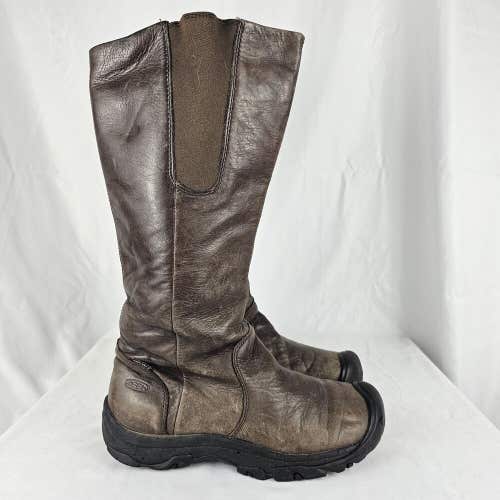 Keen Womens 14" Tall Brown Java Leather Boots Snow, Hiking, Casual Size 8