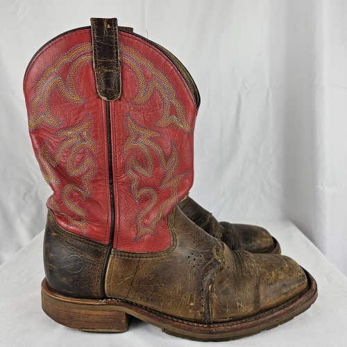 Double H Boot Mens Square Toe Red ICE Roper Cowboy Boot Western DH3556 Sz 9.5 EE