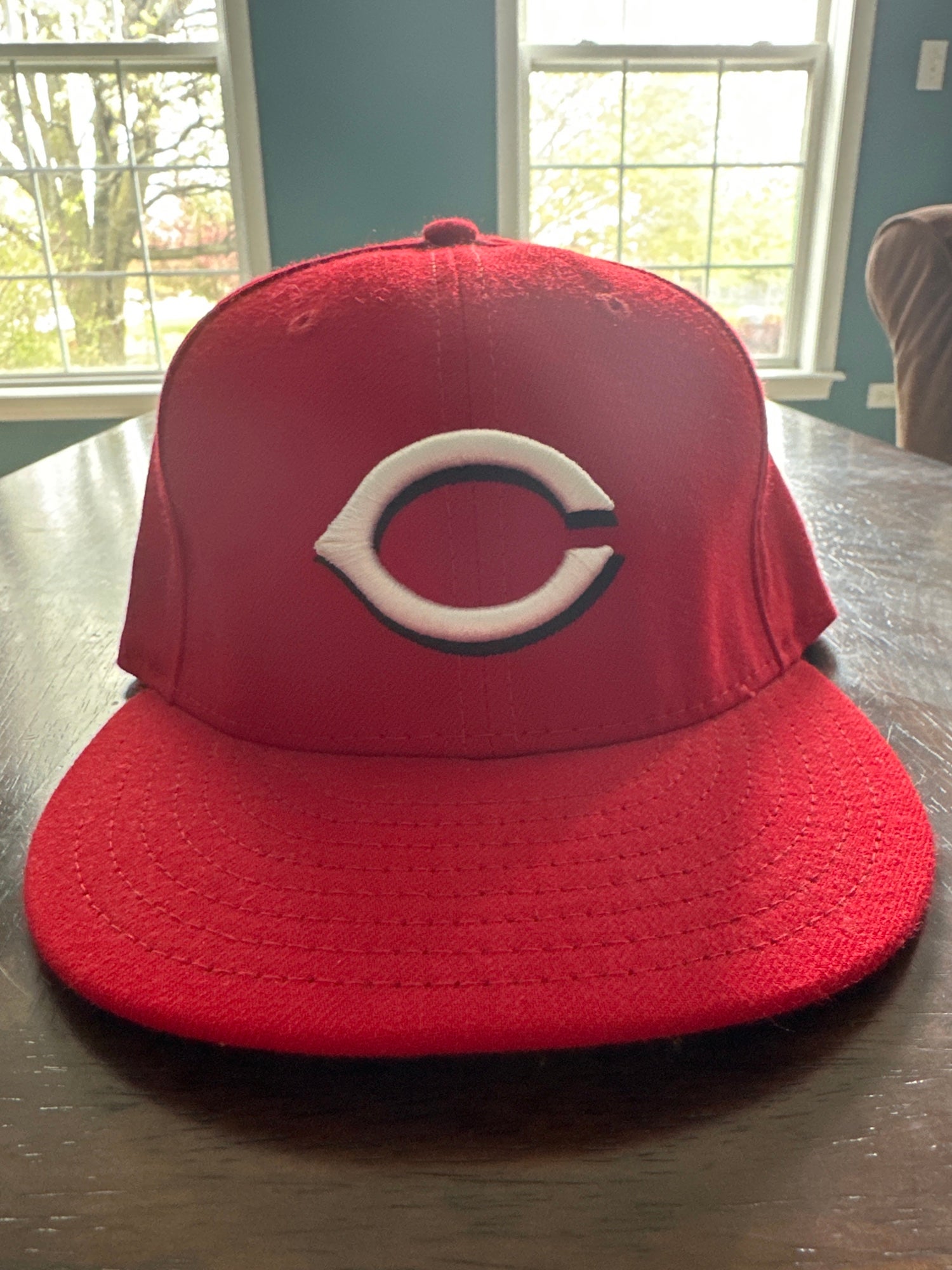 Cincinnati Reds Hat Baseball Cap Fitted 7 3/8 Devon Vintage MLB Pinstripe  MLB