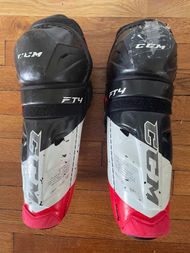 CCM JetSpeed FT4 Pro Hockey Shin Guards - Junior - 12.0”