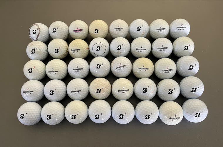 (40) BRIDGESTONE Golf Balls - many variations (used/recycled) Lot P1