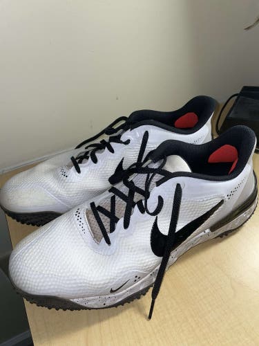 Men Nike Alpha Huarache Elite Turf 3 Shoes White Black