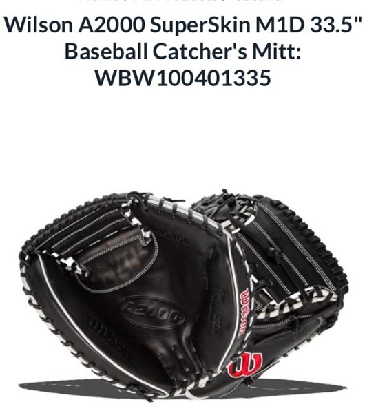 Wilson A2000 SuperSkin M1D 33.5 Baseball Catcher's Mitt (WBW100401335)