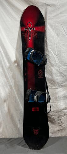 RARE Vintage 1995 Avalanche Damian Sanders Model 157cm Snowboard Liquid Bindings