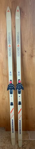 Vintage Fischer Touring Crown Nordic Skis with 3-pin bindings