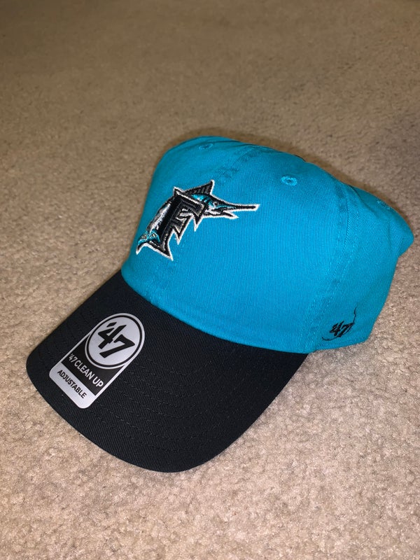 47 Teal Florida Marlins Cooperstown Collection Clean Up Adjustable Hat