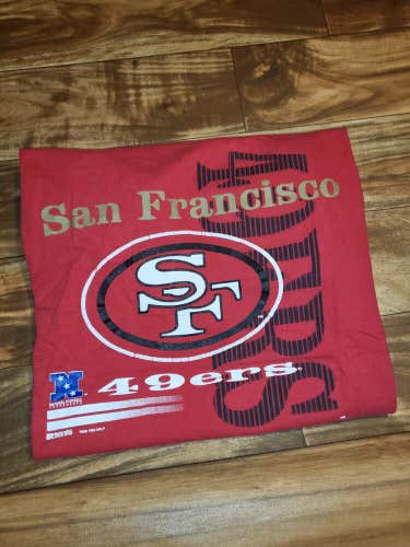 Vintage 1995 San Francisco 49ers NFL Sports Russell Athletic Red T Shirt Size XL