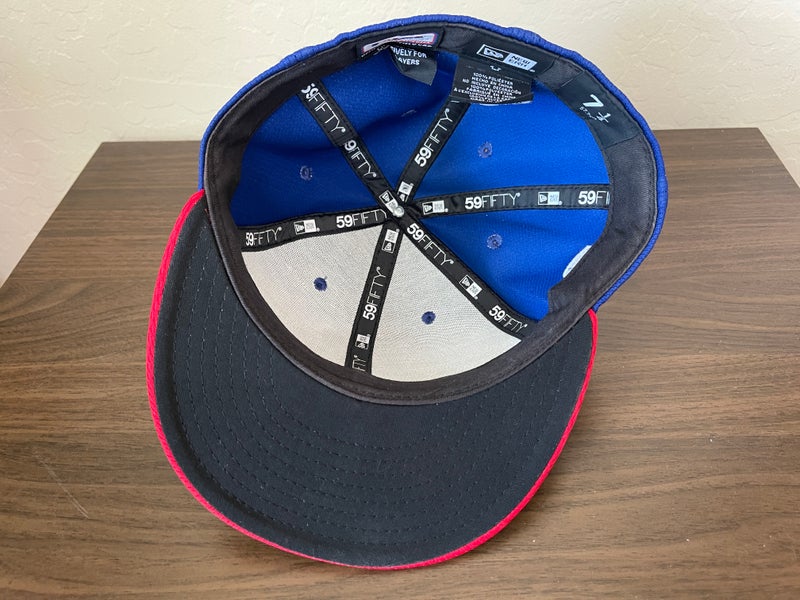 Texas Rangers MLB Baseball New Era 59FIFTY Blue Size 7 1/4 Fitted Cap Hat!
