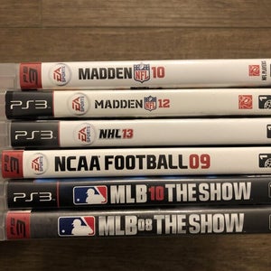 PS3 Sports games lot of 6 (Madden, The Show, NHL, NCAA)