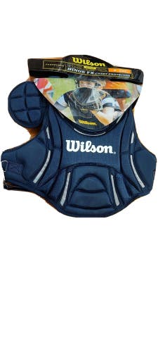 WILSON PRO STOCK HINGE FX FASTPITCH SOFTBALL CHEST PROTECTOR Navy Blue 14" 3370
