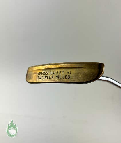 Used RH Callaway Brass Billet #1 Entirely Milled 34" Steel Putter Golf Club