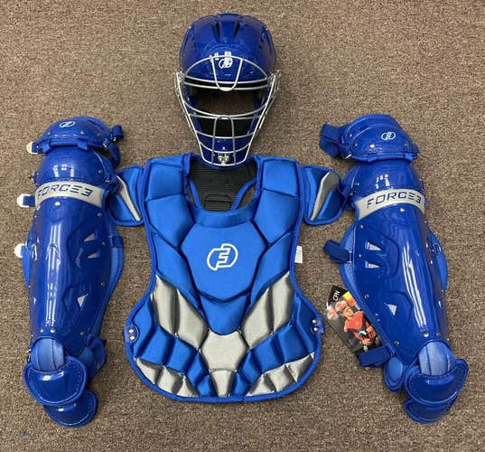 Force 3 Pro Gear Adult 16+ Baseball Catchers Gear Set Force3 - Royal Blue