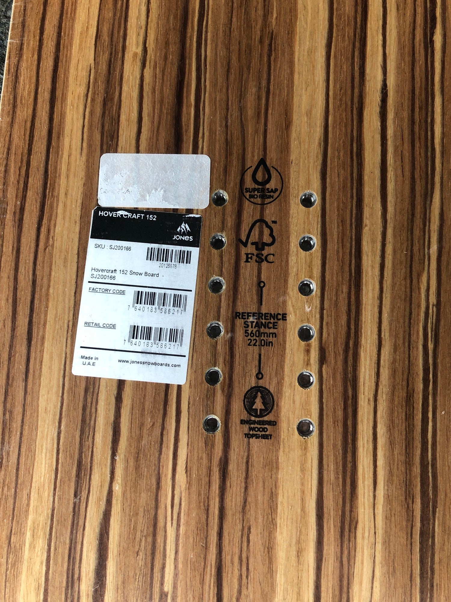 New Jones Hovercraft Snowboard without Bindings (152cm