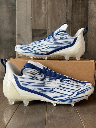 Adidas Adizero 12.0 Football Cleats White/Blue/Silver GW5059 Men's Size 10.5