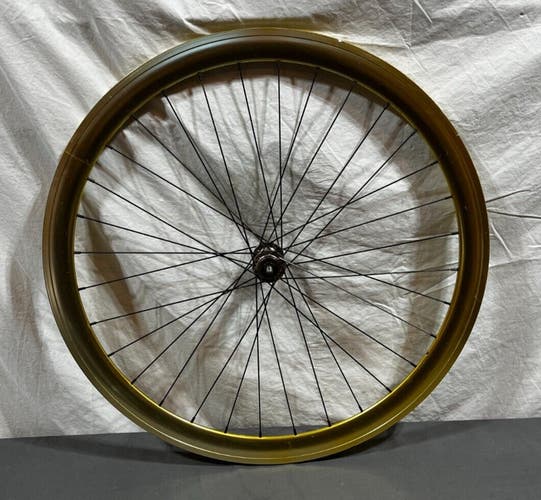 CE Bikes 32-Spoke Gold Anodized Aluminum Bolt-On 700C Fixie Front Wheel