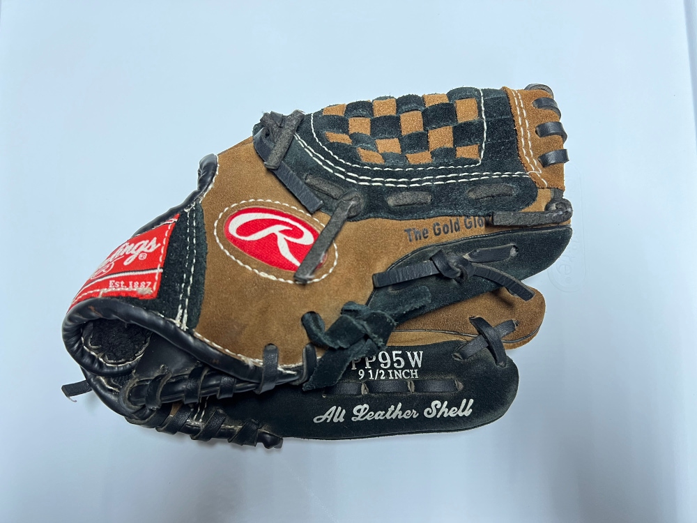Rawlings Black Leather Baseball Glove 9.5" Right Hand Throw Model PP95W
