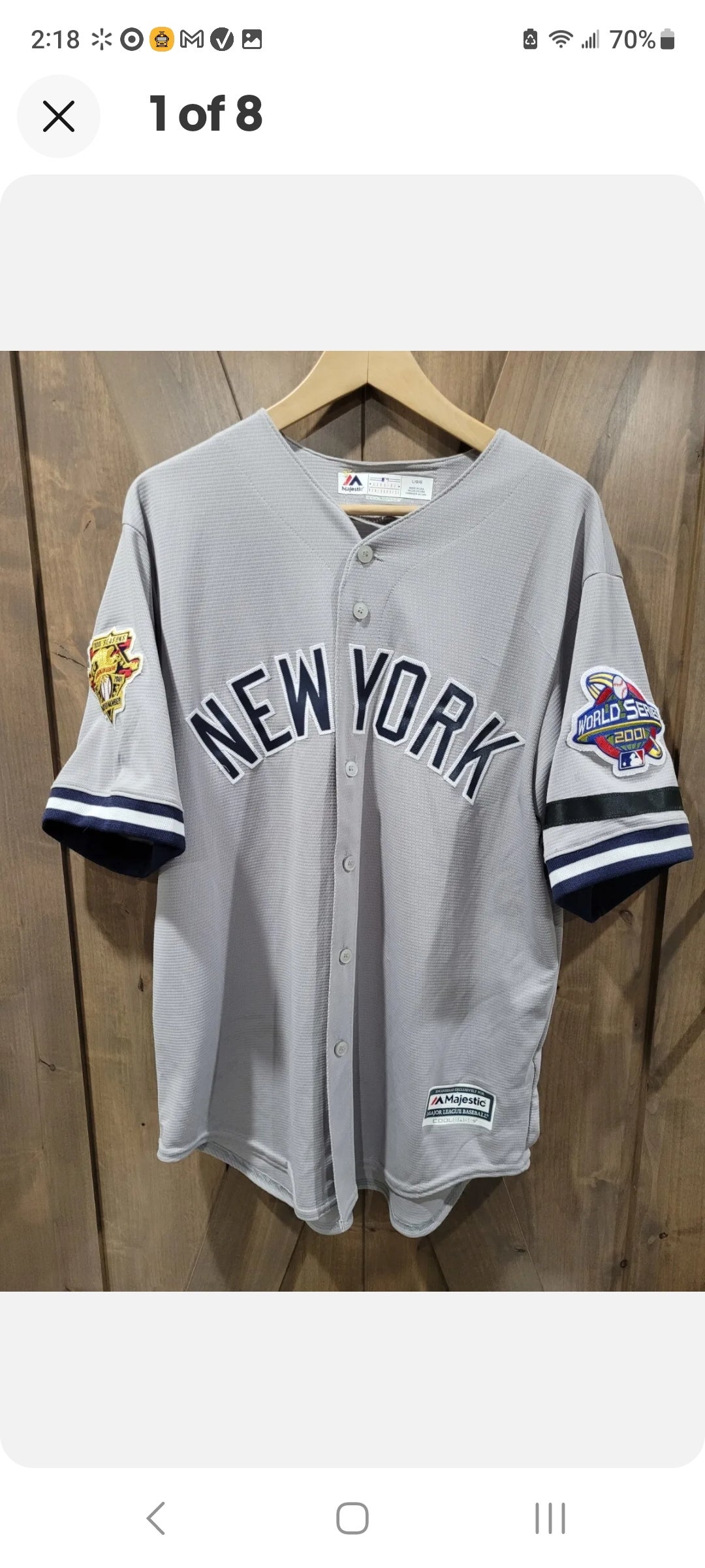 DEREK JETER YANKEES MENS HOME 2001 WORLD SERIES JERSEY MAJESTIC NEW W TAGS