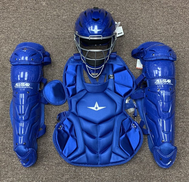 All Star System 7 Axis Intermediate 13-16 Catchers Gear Set - Solid Navy  Blue