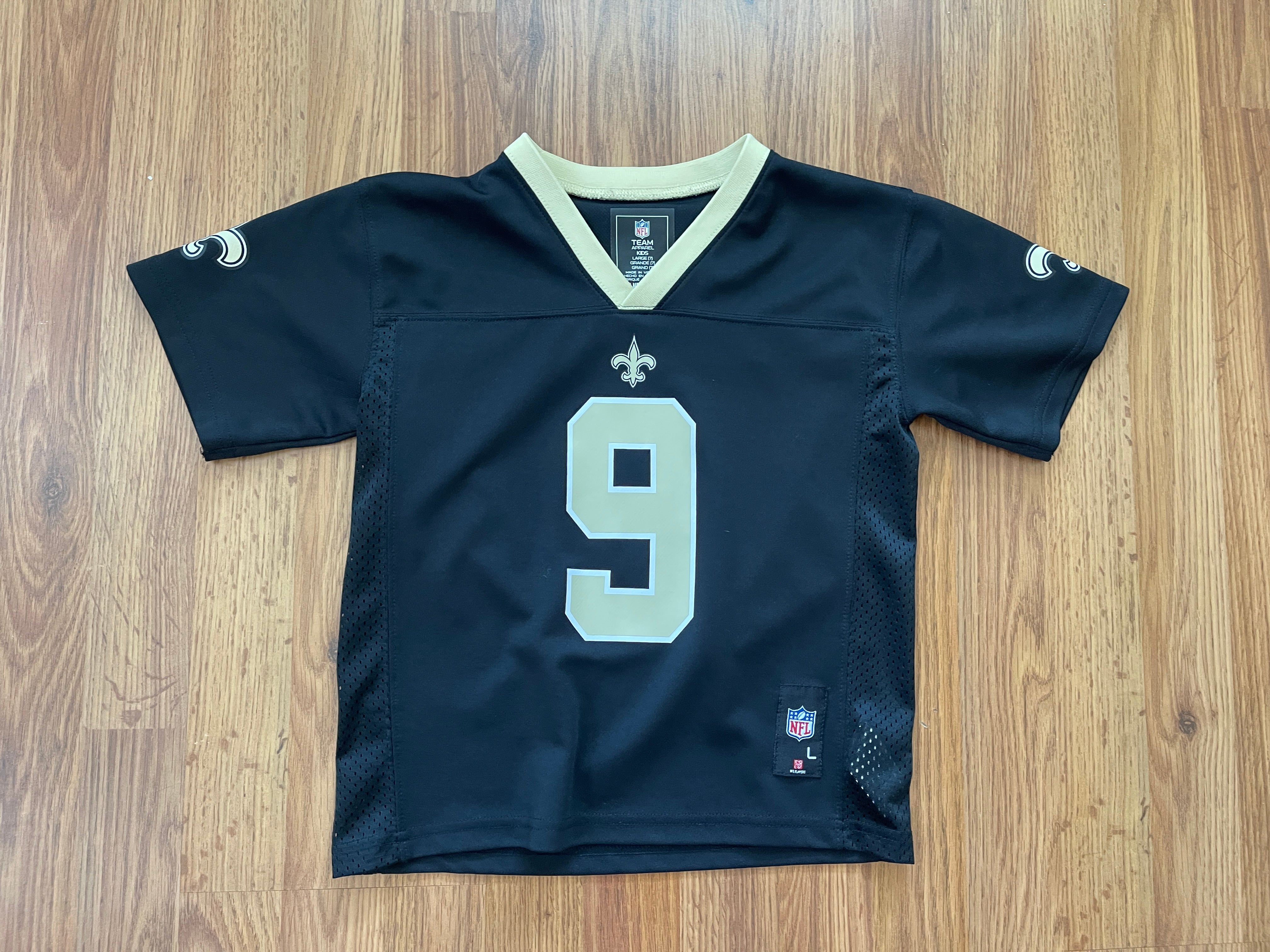 New Orlean Saints Super Bowl XLIV Drew Brees Jersey, Number 9, Pink, Kids  XL