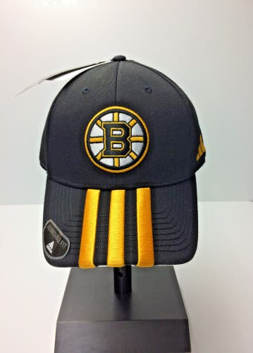 2023 Men's Boston Bruins Adidas Black Locker Room Three Stripe Adjustable Hat