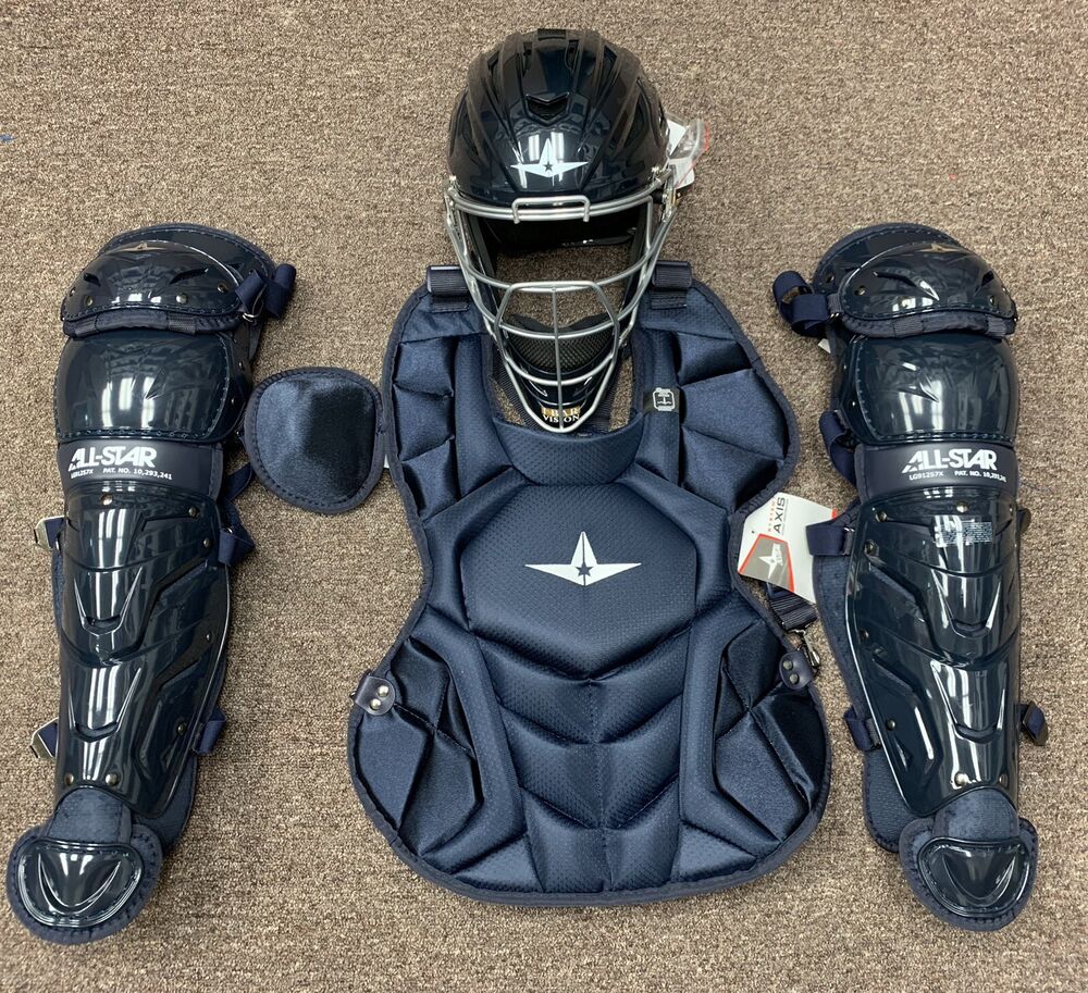 All Star AFX 13+ Fastpitch Softball Catchers Gear Set - White Royal Blue