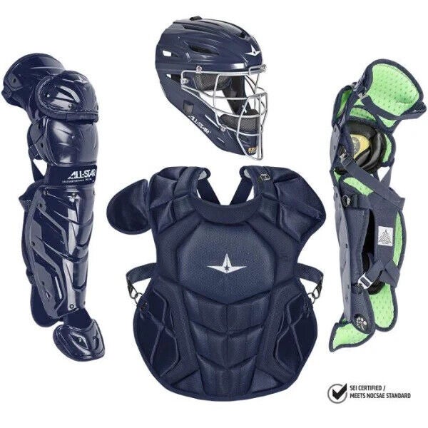 All Star System 7 Axis Youth 10-12 Catchers Gear Set - Royal Blue Grey |  SidelineSwap