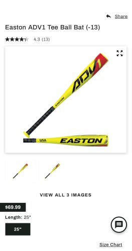 Used  Composite (-13) 12 oz 25" ADV1 Bat