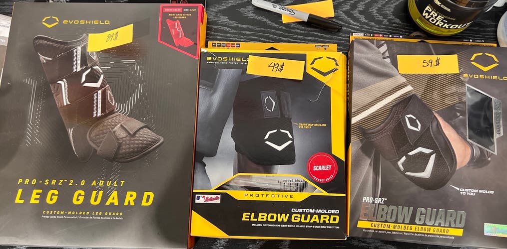 Red New Senior EvoShield Shin Guards