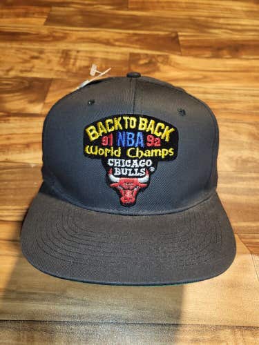 NEW Vintage Rare Chicago Bulls Back 2 Back NBA Champion Sports Hat Cap Snapback