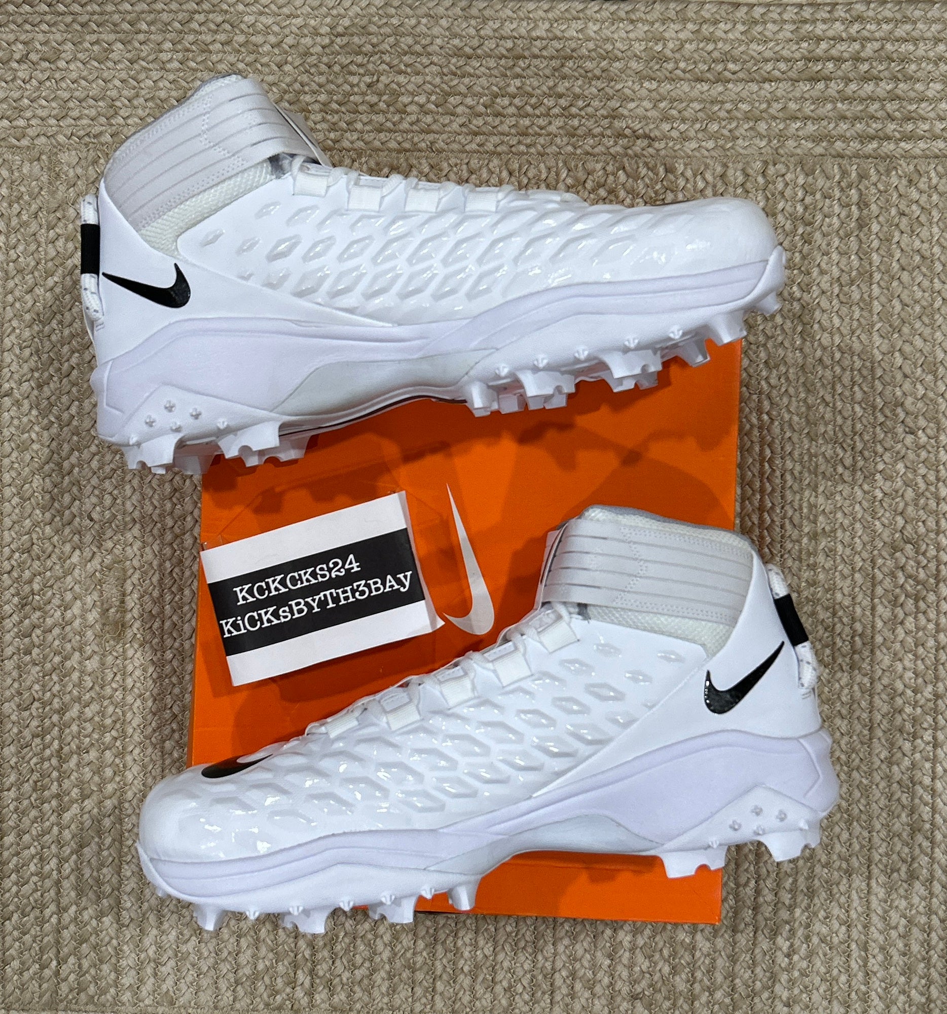 Nike Force Savage Pro 2 Shark Rubber Football Cleats White BV5448-101  Men's 15