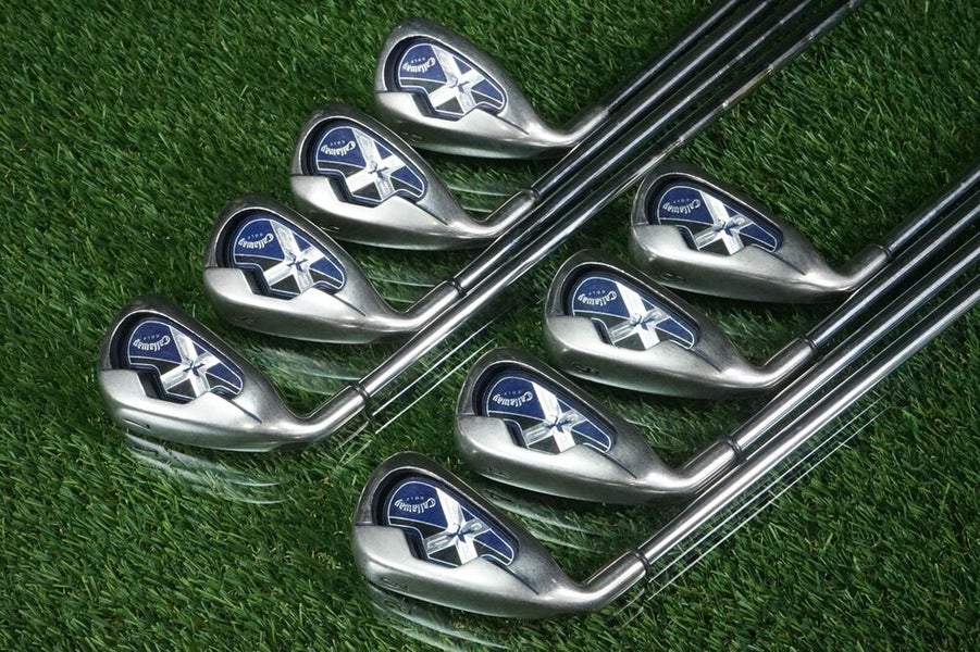 CALLAWAY GOLF X18 IRONS SET 3P W/ UNIFLEX STEEL SHAFTS, LEFTY LH