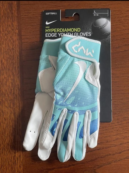 NIKE Youth Hyperdiamond Edge Softball Gloves Size Aqua | SidelineSwap