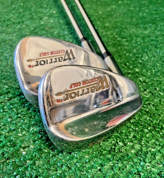 Warrior Golf Wedge Set 52* Gap + 56* Sand LH +1/2" Stiff Steel ~36.5" NEW GRIPS