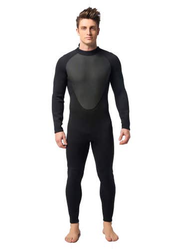 New Myledi Mens Full Surfing Wetsuit 3mm Black  Sizes: 3XL, 4XL, 5XL