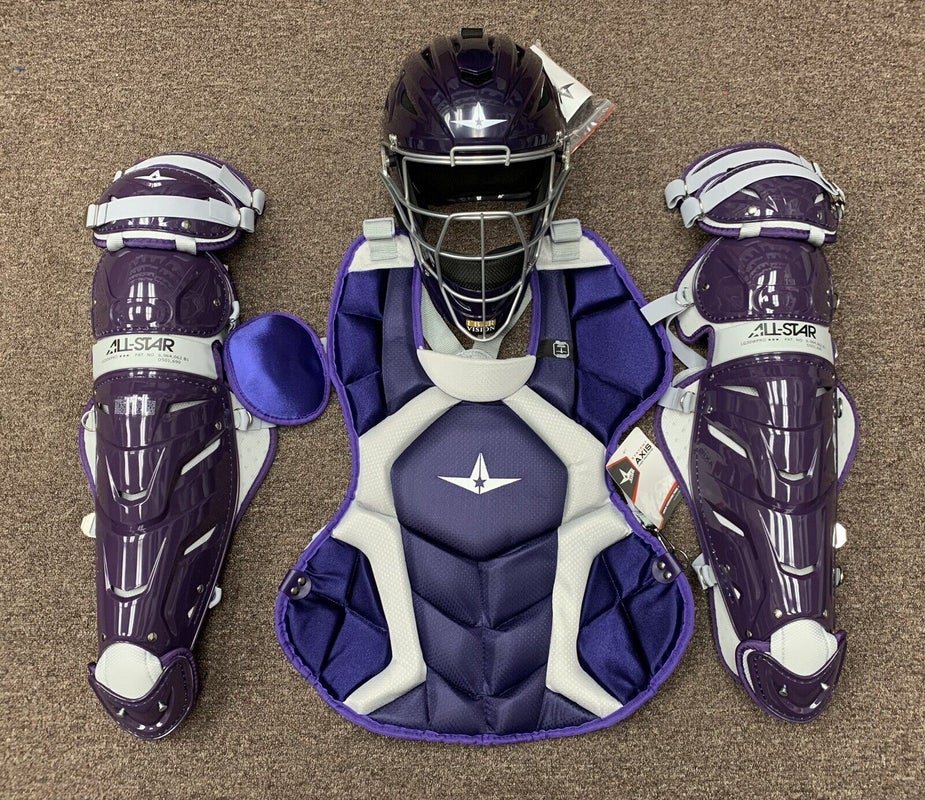 All Star System 7 Axis Adult 16+ Catchers Gear Set NOCSAE Sky Blue Columbia  Blue | SidelineSwap