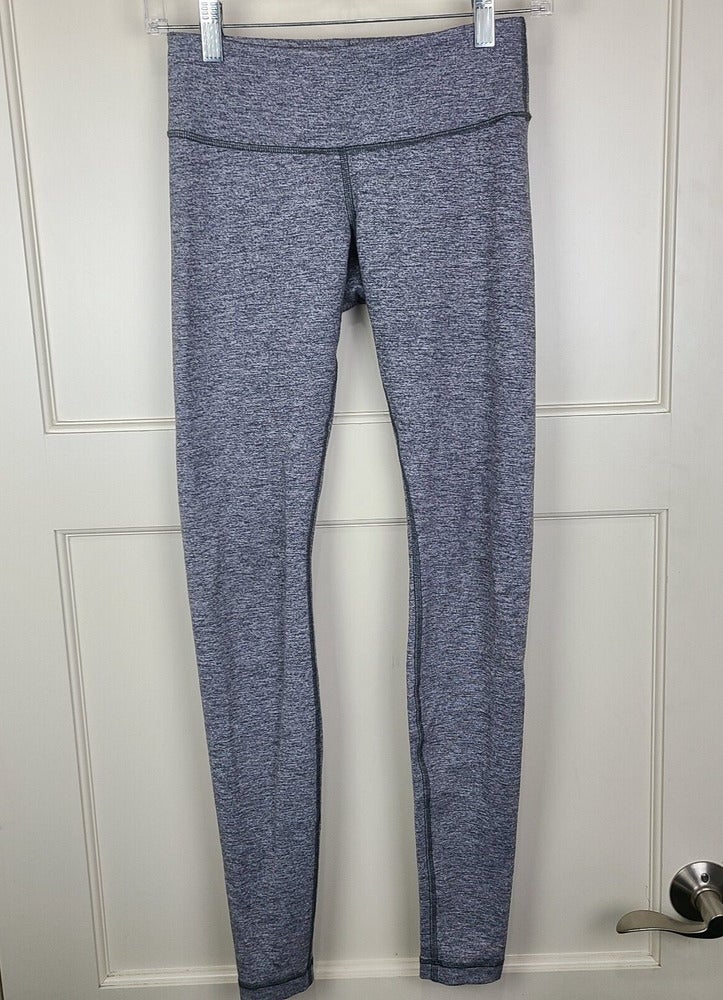 Lululemon Wunder Under Mid Rise Gray Full Length Leggings 30 Inseam Size:  4