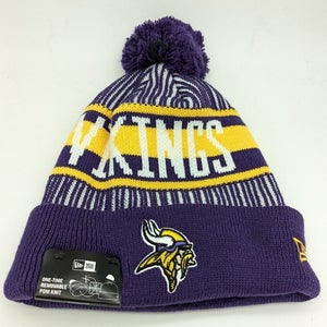 Minnesota Vikings New Era 2022 NFL Stripe Pom Knit Winter Hat Football Skol