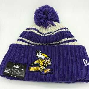 Minnesota Vikings New Era 2022 NFL Sideline Sport Official Pom Knit Hat Football
