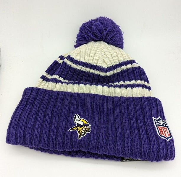 Minnesota Vikings New Era 2022 NFL Stripe Pom Knit Winter Hat Football Skol